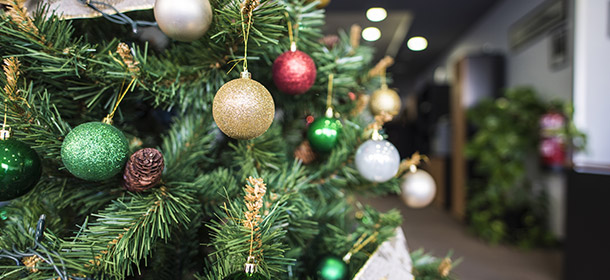 Christmas tree in dental office