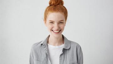 Young person smiling