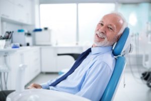 Mature male patient at dental appointment